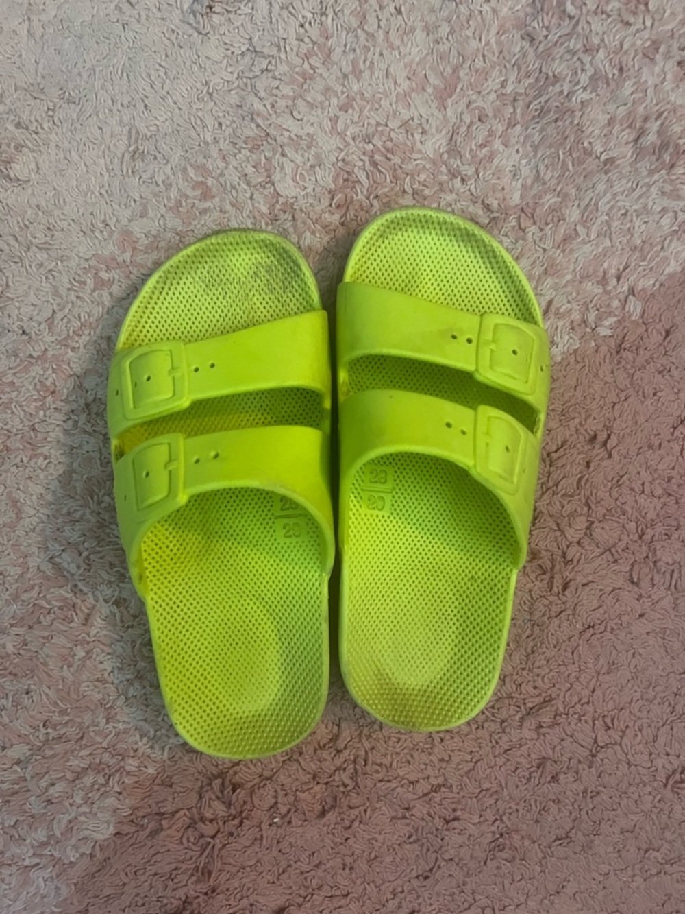 Kids Neon Green Freedom Moses Slide Sandals